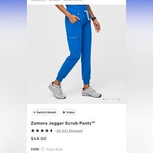 FIGS XS Petite Royal Blue Joggers